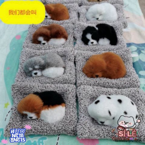 Mô hình thú bông chó mèo lớn - Âm thanh sống động, có thảm và than hoạt tính khử mùi - Trang trí xe và nhà siêu dễ thương