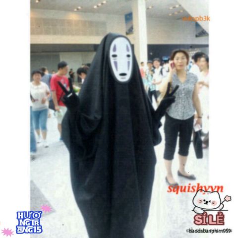 Set Trang Phục Cosplay Vô Diện Kaonashi - Hóa Trang Hayao Miyazaki từ Spirited Away cho Người Lớn và Trẻ Em