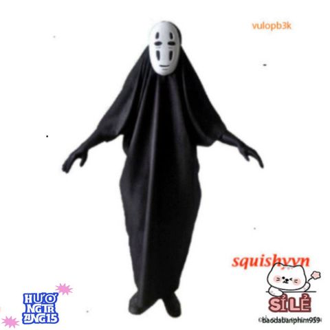 Set Trang Phục Cosplay Vô Diện Kaonashi - Hóa Trang Hayao Miyazaki từ Spirited Away cho Người Lớn và Trẻ Em