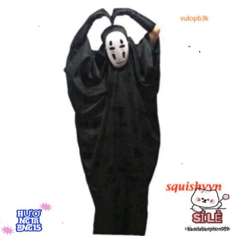 Set Trang Phục Cosplay Vô Diện Kaonashi - Hóa Trang Hayao Miyazaki từ Spirited Away cho Người Lớn và Trẻ Em