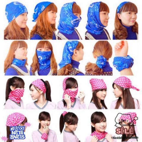 Khăn Đa Năng Thể Thao Co Giãn - Khăn Che Nắng, Quàng Cổ, Turban, Dã Ngoại - Giao Hàng Ngẫu Nhiên, Phong Cách Năng Động