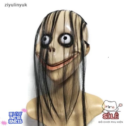 Mặt nạ Halloween Ziyulinyuk - Tóc Dài Huyền Bí Miệng V cho Bữa Tiệc Hóa Trang - Phụ Kiện Trang Trí Ma Nữ