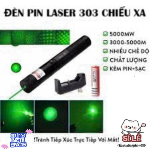 Đèn Pin Laser 303 Siêu Sáng Màu Xanh, Đỏ - Công Nghệ Laser Mạnh Mẽ Cho Du Lịch, Thám Hiểm, Cứu Hộ, Chỉ Dẫn Từ Xa