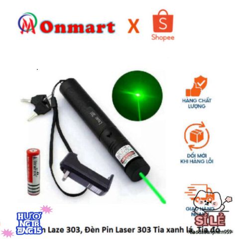 Đèn Pin Laser 303 Siêu Sáng Màu Xanh, Đỏ - Công Nghệ Laser Mạnh Mẽ Cho Du Lịch, Thám Hiểm, Cứu Hộ, Chỉ Dẫn Từ Xa