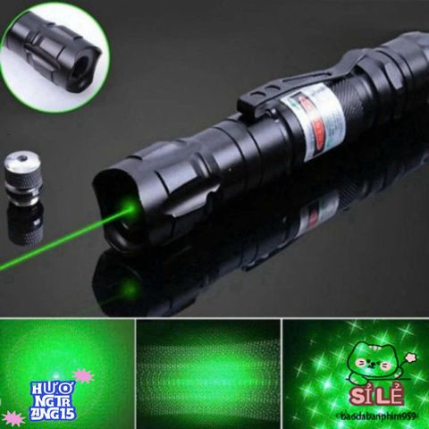 Đèn Pin Laser Đa Sắc 303 & 009 - Chiếu Xa 2.000M, Tia Sáng Mạnh Mẽ, Kèm Phụ Kiện Sao Vạn Hoa và Pin Sạc 18650
