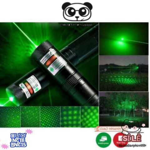 Đèn Pin Laser Đa Sắc 303 & 009 - Chiếu Xa 2.000M, Tia Sáng Mạnh Mẽ, Kèm Phụ Kiện Sao Vạn Hoa và Pin Sạc 18650