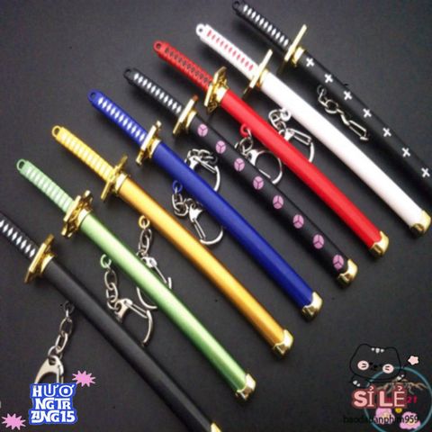 Móc Khóa Kiếm Katana Zoro Law One Piece - Phụ Kiện Thời Trang Anime Nhật Bản, Bền Bỉ và Độc Đáo, Chiều Dài 16cm