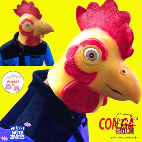 Mặt Nạ Hóa Trang Gà Trống - Đồ Trang Trí Halloween và Cosplay Sáng Tạo - Chất Liệu Latex Thoải Mái, Kích Thước Phù Hợp Người Lớn