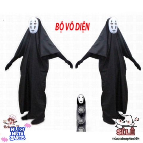 Bộ Hóa Trang Vô Diện - Trang Phục Cosplay Bí Ẩn Cho Halloween - Áo Choàng, Mặt Nạ & Găng Tay Độc Đáo
