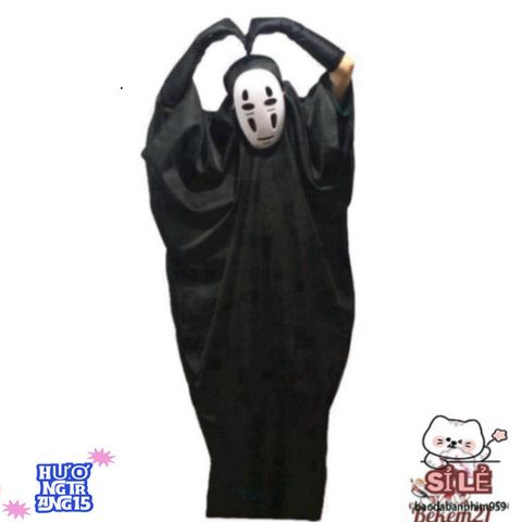 Bộ Hóa Trang Vô Diện - Trang Phục Cosplay Bí Ẩn Cho Halloween - Áo Choàng, Mặt Nạ & Găng Tay Độc Đáo