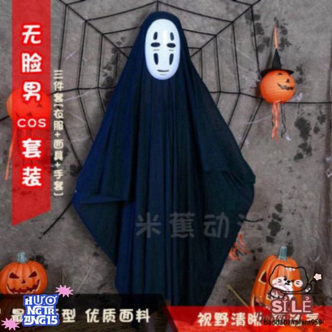 Bộ Hóa Trang Vô Diện - Trang Phục Cosplay Bí Ẩn Cho Halloween - Áo Choàng, Mặt Nạ & Găng Tay Độc Đáo