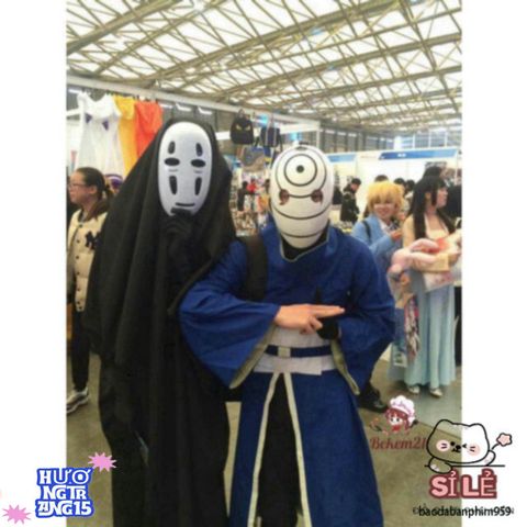 Bộ trang phục cosplay Vô Diện (Kaonashi) - Áo choàng đen, mặt nạ đặc trưng, găng tay cho lễ hội Halloween và cosplay anime