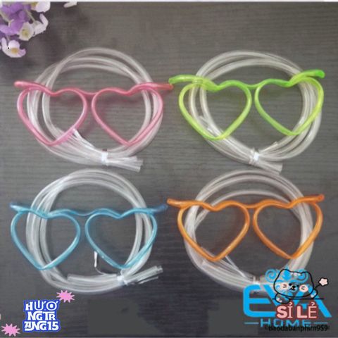 Ống Hút Mắt Kính Gọng Tim Vui Nhộn M1429 - Phụ Kiện Tiệc Tùng Ngộ Nghĩnh, Độc Đáo Cho Mọi Bữa Tiệc Thêm Sắc Màu