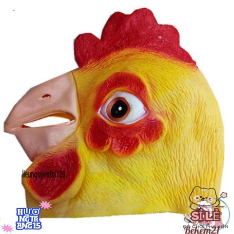 Mặt Nạ Con Gà Vàng Độc Đáo - Phụ Kiện Halloween Hóa Trang, Latex An Toàn Cho Tiệc Tùng và Video Mạng Xã Hội