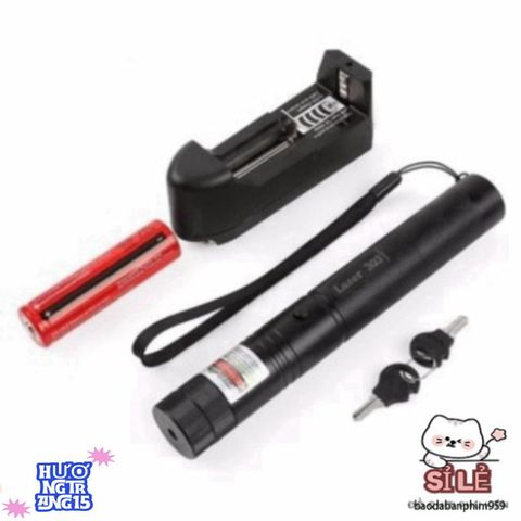 Đèn Laser Công Suất Cao 303 - Ánh Sáng Xanh 532nm Siêu Nét Chất Lượng, Thiết Kế Sang Trọng, Phụ Kiện Tiệc Tối Huyền Ảo