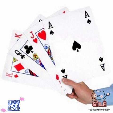 Bộ Bài Khổng Lồ Jumbo 21x28 cm 52 Lá - Trải Nghiệm Chơi Thẻ Vui Vẻ, Hoàn Hảo Cho Đêm Game Với Gia Đình và Bạn Bè
