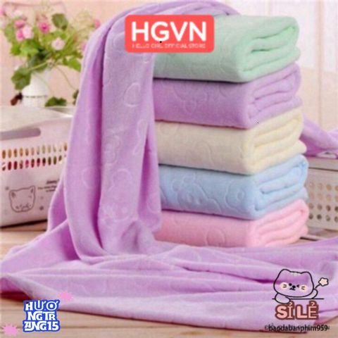 Khăn Tắm Siêu Lớn Nhập Khẩu Nhật Bản 140 x 70 cm - Mềm Mại, Thấm Hút Nhanh, An Toàn Cho Da Nhạy Cảm, Phù Hợp Gia Đình
