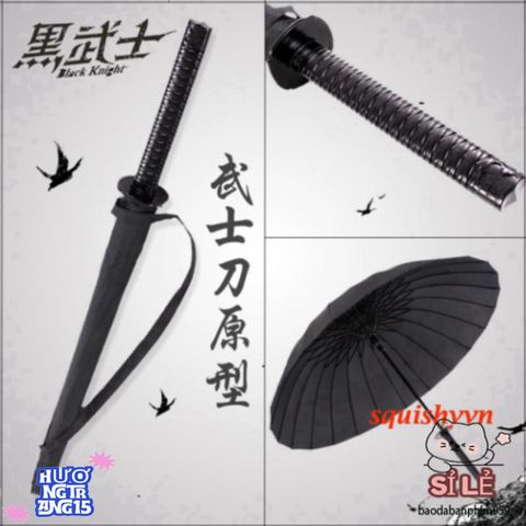 Ô Dù Katana Cán Kiếm Nhật Bản - Ô Che Mưa Nắng Đen Sang Trọng 16 Nan, Phụ Kiện Thời Trang Độc Đáo Cho Fans Samurai
