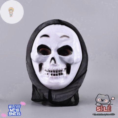 Mặt Nạ Halloween Thần Chết Huyền Bí Màu Trắng - Phụ Kiện Cosplay Độc Đáo Cho Bữa Tiệc Hóa Trang