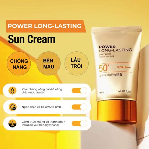 Kem Chống Nắng The Face Shop Power Long Lasting SPF50+ - Bảo Vệ Da, Dưỡng Ẩm, Chống Nước, Phù Hợp Với Mọi Loại Da 601565