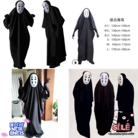 Bộ Trang Phục Cosplay Vô Diện Halloween - Bộ Quần Áo, Găng Tay & Mặt Nạ Hóa Trang Thú Vị, Độc Đáo cho Các Dịp Tiệc Hóa Trang