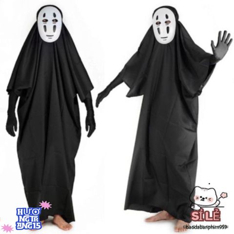 Bộ Trang Phục Cosplay Vô Diện Halloween - Bộ Quần Áo, Găng Tay & Mặt Nạ Hóa Trang Thú Vị, Độc Đáo cho Các Dịp Tiệc Hóa Trang