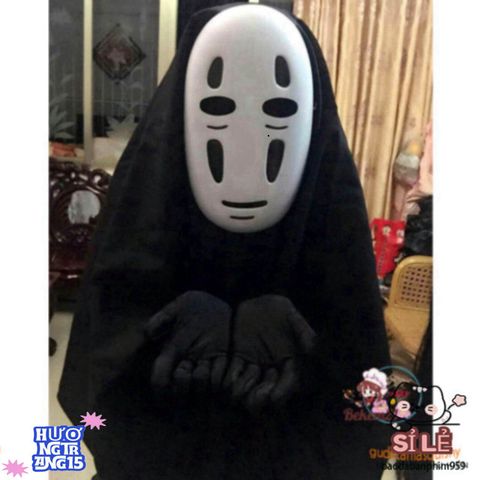 Bộ Trang Phục Hóa Trang Ma Quái Đen Cho Người Lớn & Trẻ Em - Áo Choàng, Mặt Nạ và Găng Tay Halloween Kinh Dị