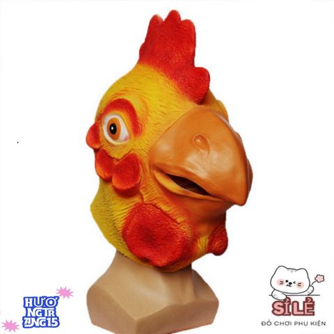 Mặt Nạ Gà Trống Bằng Cao Su Tự Nhiên - Phụ Kiện Hóa Trang Halloween Vui Nhộn Cho Tiệc Cosplay và Sự Kiện Thú Vị
