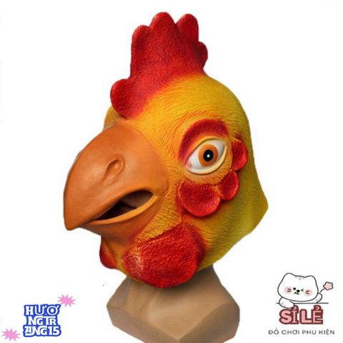 Mặt Nạ Gà Trống Bằng Cao Su Tự Nhiên - Phụ Kiện Hóa Trang Halloween Vui Nhộn Cho Tiệc Cosplay và Sự Kiện Thú Vị
