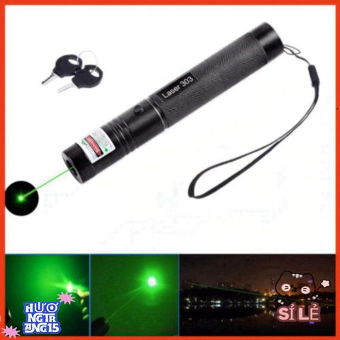 Đèn Laser Đa Năng 303 - Ánh Sáng Xanh Mạnh Mẽ, Pin Sạc Li-ion Thời Gian Dùng Lâu, Thiết Kế Nhỏ Gọn, Chống Nước, Thích Hợp Du Lịch & Thuyết Trình