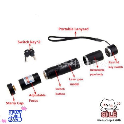Đèn Laser Đa Năng 303 - Ánh Sáng Xanh Mạnh Mẽ, Pin Sạc Li-ion Thời Gian Dùng Lâu, Thiết Kế Nhỏ Gọn, Chống Nước, Thích Hợp Du Lịch & Thuyết Trình