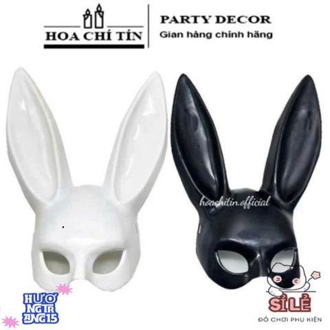 Mặt Nạ Tai Thỏ Bunny Đen Trắng - Phụ Kiện Halloween Độc Đáo Cho Trang Phục Dự Tiệc, Halloween và Hóa Trang Sexy