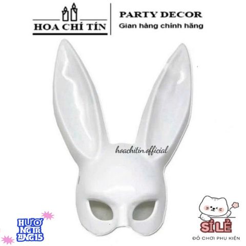 Mặt Nạ Tai Thỏ Bunny Đen Trắng - Phụ Kiện Halloween Độc Đáo Cho Trang Phục Dự Tiệc, Halloween và Hóa Trang Sexy