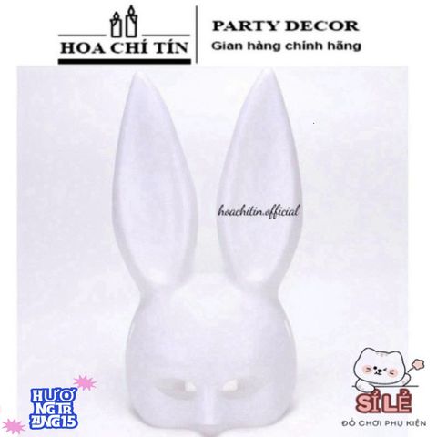 Mặt Nạ Tai Thỏ Bunny Đen Trắng - Phụ Kiện Halloween Độc Đáo Cho Trang Phục Dự Tiệc, Halloween và Hóa Trang Sexy