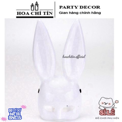 Mặt Nạ Tai Thỏ Bunny Đen Trắng - Phụ Kiện Halloween Độc Đáo Cho Trang Phục Dự Tiệc, Halloween và Hóa Trang Sexy