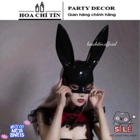 Mặt Nạ Tai Thỏ Bunny Đen Trắng - Phụ Kiện Halloween Độc Đáo Cho Trang Phục Dự Tiệc, Halloween và Hóa Trang Sexy