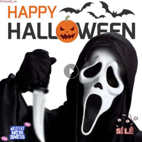 Mặt nạ Ghostface Halloween - Đồ trang trí tiệc ma quái, tạo không khí rùng rợn và hài hước, chất liệu an toàn, phù hợp cho mọi dịp hóa trang