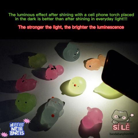 Đồ Chơi Squishy Dạ Quang Hình Động Vật Thú Cưng - Giải Tỏa Căng Thẳng, Trang Trí Không Gian Sống, Món Quà Dễ Thương
