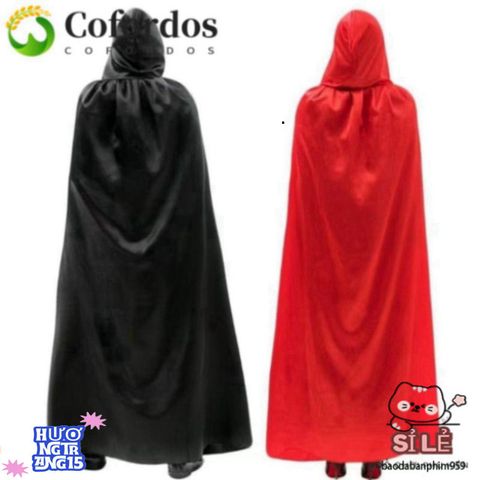Áo Choàng Halloween Phù Thủy Grim Reaper - Đen, Tím, Đỏ, Sợi Polyester Cao Cấp, Dành Cho Người Lớn & Trẻ Nhỏ