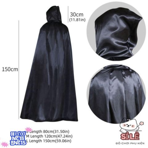 Áo Choàng Halloween Phù Thủy Grim Reaper - Đen, Tím, Đỏ, Sợi Polyester Cao Cấp, Dành Cho Người Lớn & Trẻ Nhỏ