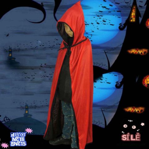 Áo choàng Halloween Đen Đỏ Phù Thủy Hai Mặt - Thời Trang Hóa Trang Cho Người Lớn, Giúp Bạn Nổi Bật Trong Mùa Lễ Hội
