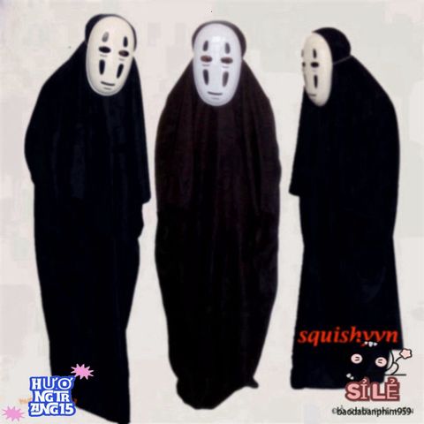 Bộ Trang Phục Hóa Trang Vô Diện Kaonashi từ Spirited Away - Áo Choàng và Mặt Nạ Cho Trẻ Em và Người Lớn, Độc Đáo Cho Cosplay và Tiệc Tùng
