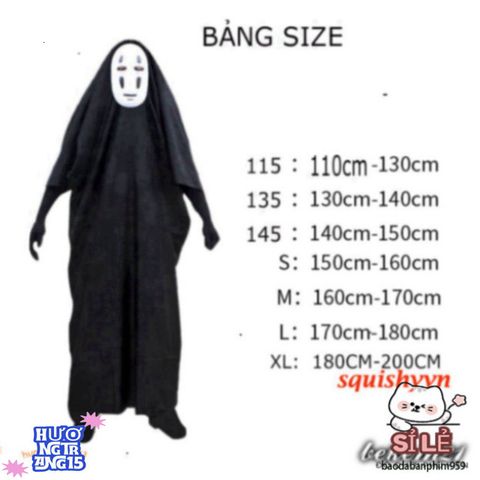 Bộ Trang Phục Hóa Trang Vô Diện Kaonashi từ Spirited Away - Áo Choàng và Mặt Nạ Cho Trẻ Em và Người Lớn, Độc Đáo Cho Cosplay và Tiệc Tùng