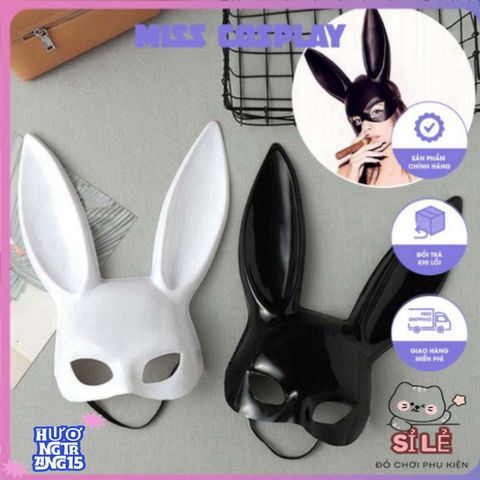 Mặt Nạ Hóa Trang Tai Thỏ Bunny Dễ Thương - Phụ Kiện Halloween và Sinh Nhật Độc Đáo Cho Tiệc Cosplay, Chụp Ảnh