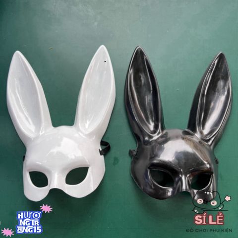 Mặt Nạ Tai Dài Bunny Đen Trắng - Phụ Kiện Hóa Trang Độc Đáo Halloween Cho Trẻ Em Và Người Lớn, Giao Hàng Nhanh