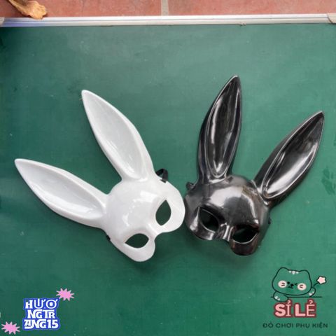 Mặt Nạ Tai Dài Bunny Đen Trắng - Phụ Kiện Hóa Trang Độc Đáo Halloween Cho Trẻ Em Và Người Lớn, Giao Hàng Nhanh