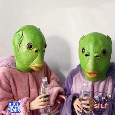 Mặt Nạ Người Cá Xanh Hài Hước - Phụ Kiện Hóa Trang Cosplay Hoàn Hảo Cho Tiệc Halloween và Lễ Hội