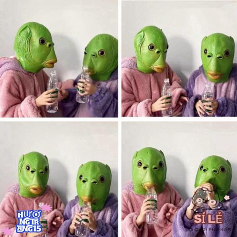 Mặt Nạ Người Cá Xanh Hài Hước - Phụ Kiện Hóa Trang Cosplay Hoàn Hảo Cho Tiệc Halloween và Lễ Hội