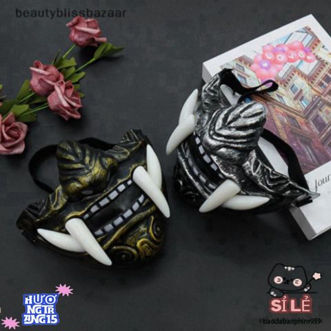 Mặt Nạ 3D Samurai Oni Nhật Bản - Đạo Cụ Halloween Hóa Trang Kinh Dị - Phụ Kiện Cosplay Độc Đáo, An Toàn, Thoải Mái