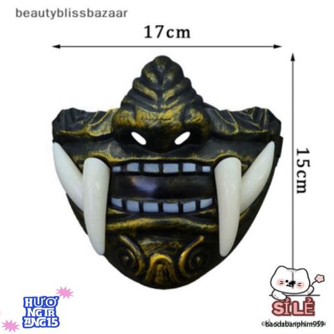 Mặt Nạ 3D Samurai Oni Nhật Bản - Đạo Cụ Halloween Hóa Trang Kinh Dị - Phụ Kiện Cosplay Độc Đáo, An Toàn, Thoải Mái